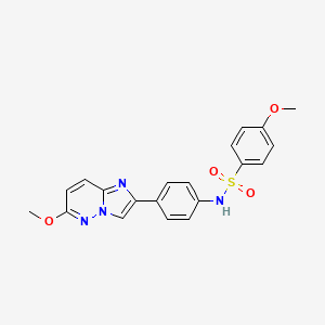 molecular formula C20H18N4O4S B3316183 4-methoxy-N-(4-(6-methoxyimidazo[1,2-b]pyridazin-2-yl)phenyl)benzenesulfonamide CAS No. 953170-59-7