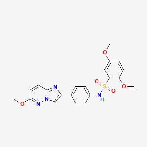 molecular formula C21H20N4O5S B3316207 2,5-dimethoxy-N-(4-(6-methoxyimidazo[1,2-b]pyridazin-2-yl)phenyl)benzenesulfonamide CAS No. 953222-95-2