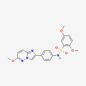 2,5-dimethoxy-N-(4-{6-methoxyimidazo[1,2-b]pyridazin-2-yl}phenyl)benzene-1-sulfonamide