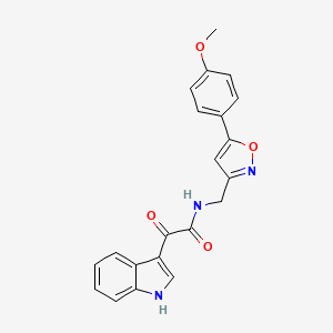 molecular formula C21H17N3O4 B3316217 2-(1H-indol-3-yl)-N-((5-(4-methoxyphenyl)isoxazol-3-yl)methyl)-2-oxoacetamide CAS No. 953232-30-9