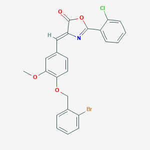 molecular formula C24H17BrClNO4 B331627 4-{4-[(2-bromobenzyl)oxy]-3-methoxybenzylidene}-2-(2-chlorophenyl)-1,3-oxazol-5(4H)-one 