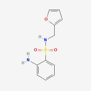 molecular formula C11H12N2O3S B3316305 2-amino-N-(furan-2-ylmethyl)benzene-1-sulfonamide CAS No. 953732-42-8
