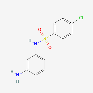 molecular formula C12H11ClN2O2S B3316309 N-(3-aminophenyl)-4-chlorobenzene-1-sulfonamide CAS No. 953733-67-0
