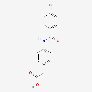 molecular formula C15H12BrNO3 B3316322 2-[4-(4-Bromobenzamido)phenyl]acetic acid CAS No. 953737-25-2