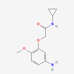 molecular formula C12H16N2O3 B3316338 2-(5-amino-2-methoxyphenoxy)-N-cyclopropylacetamide CAS No. 953746-58-2