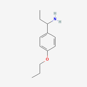 molecular formula C12H19NO B3316354 1-(4-Propoxyphenyl)propan-1-amine CAS No. 953751-14-9