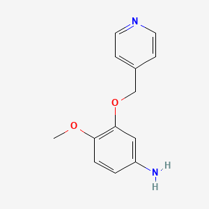 molecular formula C13H14N2O2 B3316356 4-Methoxy-3-(pyridin-4-ylmethoxy)aniline CAS No. 953753-02-1
