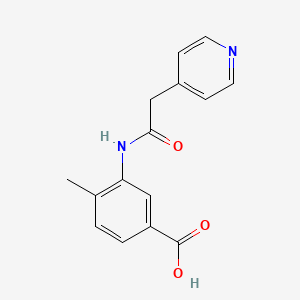 molecular formula C15H14N2O3 B3316387 4-Methyl-3-[2-(pyridin-4-yl)acetamido]benzoic acid CAS No. 953885-10-4