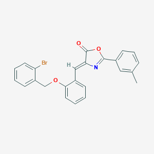 molecular formula C24H18BrNO3 B331642 4-{2-[(2-bromobenzyl)oxy]benzylidene}-2-(3-methylphenyl)-1,3-oxazol-5(4H)-one 