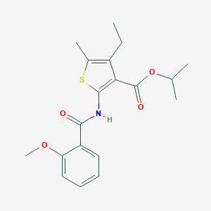 molecular formula C19H23NO4S B331643 Isopropyl 4-ethyl-2-[(2-methoxybenzoyl)amino]-5-methyl-3-thiophenecarboxylate 