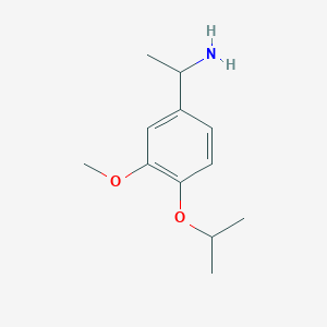 molecular formula C12H19NO2 B3316435 1-[3-Methoxy-4-(propan-2-yloxy)phenyl]ethan-1-amine CAS No. 953896-03-2