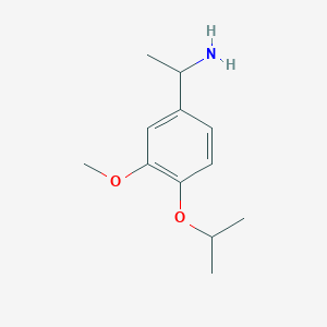 molecular formula C12H19NO2 B3316435 1-[3-甲氧基-4-(丙-2-氧基)苯基]乙-1-胺 CAS No. 953896-03-2