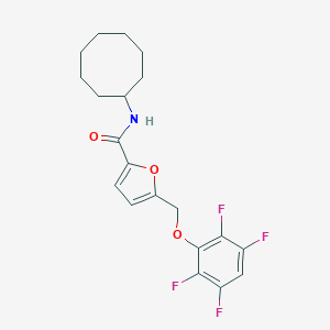 molecular formula C20H21F4NO3 B331645 N-cyclooctyl-5-[(2,3,5,6-tetrafluorophenoxy)methyl]-2-furamide 
