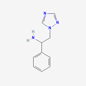 molecular formula C10H12N4 B3316453 1-phenyl-2-(1H-1,2,4-triazol-1-yl)ethan-1-amine CAS No. 953906-04-2