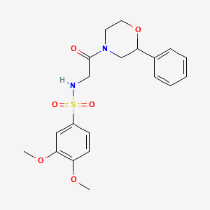 molecular formula C20H24N2O6S B3316464 3,4-dimethoxy-N-(2-oxo-2-(2-phenylmorpholino)ethyl)benzenesulfonamide CAS No. 953961-92-7