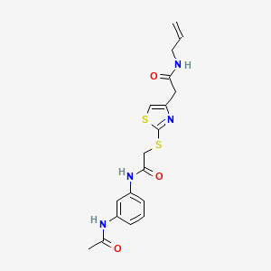 B3316474 N-(3-acetamidophenyl)-2-((4-(2-(allylamino)-2-oxoethyl)thiazol-2-yl)thio)acetamide CAS No. 953983-18-1