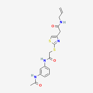 2-[2-({[(3-acetamidophenyl)carbamoyl]methyl}sulfanyl)-1,3-thiazol-4-yl]-N-(prop-2-en-1-yl)acetamide