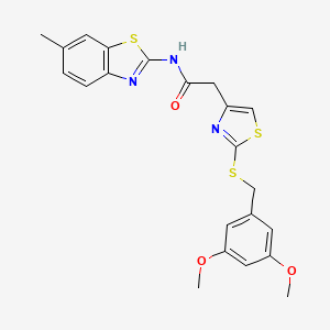 2-(2-{[(3,5-dimethoxyphenyl)methyl]sulfanyl}-1,3-thiazol-4-yl)-N-(6-methyl-1,3-benzothiazol-2-yl)acetamide