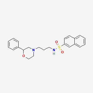 molecular formula C23H26N2O3S B3316505 N-[3-(2-phenylmorpholin-4-yl)propyl]naphthalene-2-sulfonamide CAS No. 954049-20-8