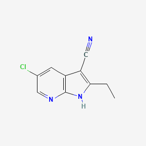 molecular formula C10H8ClN3 B3316532 5-氯-2-乙基-1H-吡咯并[2,3-b]吡啶-3-腈 CAS No. 954112-85-7