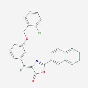 molecular formula C27H18ClNO3 B331654 4-{3-[(2-chlorobenzyl)oxy]benzylidene}-2-(2-naphthyl)-1,3-oxazol-5(4H)-one 