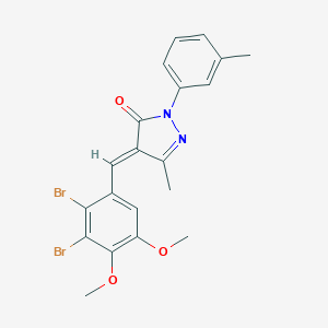 molecular formula C20H18Br2N2O3 B331658 4-(2,3-dibromo-4,5-dimethoxybenzylidene)-5-methyl-2-(3-methylphenyl)-2,4-dihydro-3H-pyrazol-3-one 