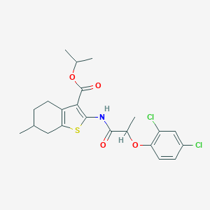 molecular formula C22H25Cl2NO4S B331667 Isopropyl 2-{[2-(2,4-dichlorophenoxy)propanoyl]amino}-6-methyl-4,5,6,7-tetrahydro-1-benzothiophene-3-carboxylate 