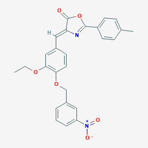 molecular formula C26H22N2O6 B331672 4-[3-ethoxy-4-({3-nitrobenzyl}oxy)benzylidene]-2-(4-methylphenyl)-1,3-oxazol-5(4H)-one 