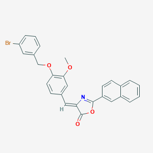 molecular formula C28H20BrNO4 B331675 (4Z)-4-{4-[(3-bromobenzyl)oxy]-3-methoxybenzylidene}-2-(naphthalen-2-yl)-1,3-oxazol-5(4H)-one 