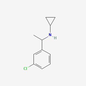 molecular formula C11H14ClN B3316750 [1-(3-Chloro-phenyl)-ethyl]-cyclopropyl-amine CAS No. 954566-71-3