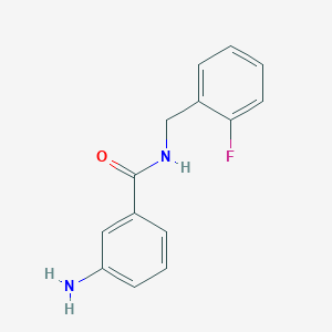 molecular formula C14H13FN2O B3316783 3-amino-N-[(2-fluorophenyl)methyl]benzamide CAS No. 954577-03-8