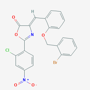 molecular formula C23H14BrClN2O5 B331680 4-{2-[(2-bromobenzyl)oxy]benzylidene}-2-{2-chloro-4-nitrophenyl}-1,3-oxazol-5(4H)-one 
