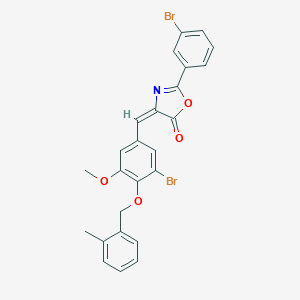 molecular formula C25H19Br2NO4 B331681 4-{3-bromo-5-methoxy-4-[(2-methylbenzyl)oxy]benzylidene}-2-(3-bromophenyl)-1,3-oxazol-5(4H)-one 