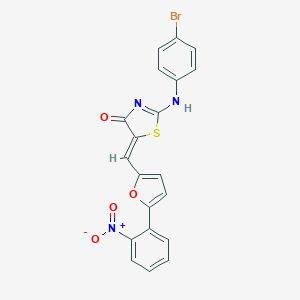 (5Z)-2-(4-bromoanilino)-5-[[5-(2-nitrophenyl)furan-2-yl]methylidene]-1,3-thiazol-4-one