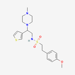 molecular formula C20H29N3O3S2 B3316854 2-(4-methoxyphenyl)-N-(2-(4-methylpiperazin-1-yl)-2-(thiophen-3-yl)ethyl)ethanesulfonamide CAS No. 954702-08-0