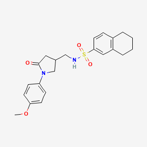 molecular formula C22H26N2O4S B3316861 N-{[1-(4-methoxyphenyl)-5-oxopyrrolidin-3-yl]methyl}-5,6,7,8-tetrahydronaphthalene-2-sulfonamide CAS No. 954713-53-2