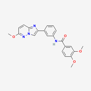 molecular formula C22H20N4O4 B3316950 3,4-dimethoxy-N-(3-{6-methoxyimidazo[1,2-b]pyridazin-2-yl}phenyl)benzamide CAS No. 955537-92-5
