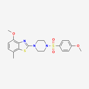 molecular formula C20H23N3O4S2 B3316967 4-Methoxy-2-(4-((4-methoxyphenyl)sulfonyl)piperazin-1-yl)-7-methylbenzo[d]thiazole CAS No. 955651-64-6