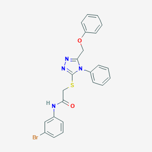 molecular formula C23H19BrN4O2S B331697 N-(3-bromophenyl)-2-{[5-(phenoxymethyl)-4-phenyl-4H-1,2,4-triazol-3-yl]sulfanyl}acetamide 
