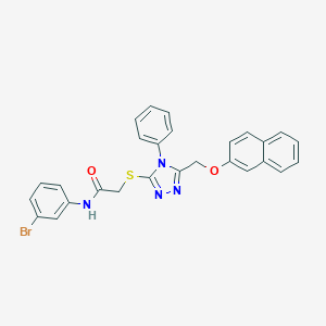 molecular formula C27H21BrN4O2S B331698 N-(3-bromophenyl)-2-({5-[(2-naphthyloxy)methyl]-4-phenyl-4H-1,2,4-triazol-3-yl}sulfanyl)acetamide 