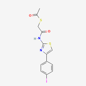 S-(2-((4-(4-iodophenyl)thiazol-2-yl)amino)-2-oxoethyl) ethanethioate