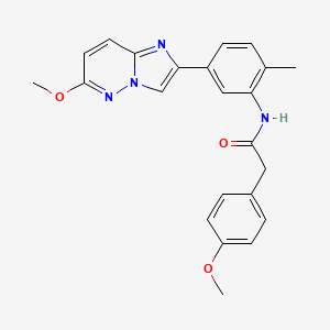 molecular formula C23H22N4O3 B3316993 N-(5-{6-methoxyimidazo[1,2-b]pyridazin-2-yl}-2-methylphenyl)-2-(4-methoxyphenyl)acetamide CAS No. 955781-33-6