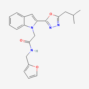 N-(furan-2-ylmethyl)-2-(2-(5-isobutyl-1,3,4-oxadiazol-2-yl)-1H-indol-1-yl)acetamide