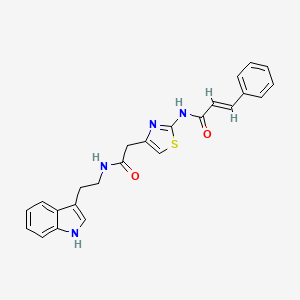 molecular formula C24H22N4O2S B3317010 N-(4-(2-((2-(1H-indol-3-yl)ethyl)amino)-2-oxoethyl)thiazol-2-yl)cinnamamide CAS No. 955793-59-6