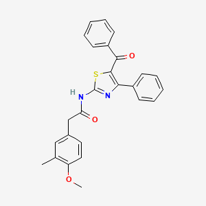 molecular formula C26H22N2O3S B3317033 N-(5-benzoyl-4-phenyl-1,3-thiazol-2-yl)-2-(4-methoxy-3-methylphenyl)acetamide CAS No. 955851-32-8