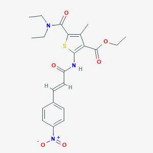 molecular formula C22H25N3O6S B331705 Ethyl 5-[(diethylamino)carbonyl]-2-[(3-{4-nitrophenyl}acryloyl)amino]-4-methyl-3-thiophenecarboxylate 