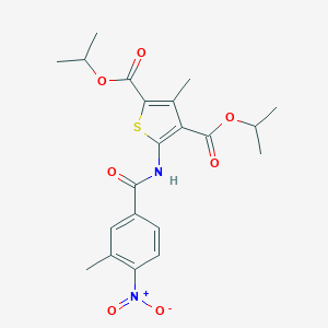 molecular formula C21H24N2O7S B331710 Diisopropyl 5-({4-nitro-3-methylbenzoyl}amino)-3-methyl-2,4-thiophenedicarboxylate 