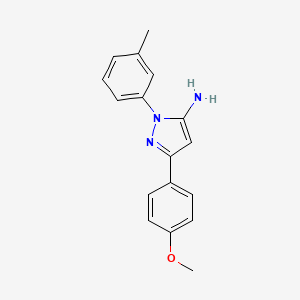 molecular formula C17H17N3O B3317108 3-(4-甲氧基苯基)-1-(3-甲基苯基)-1H-吡唑-5-胺 CAS No. 956192-11-3