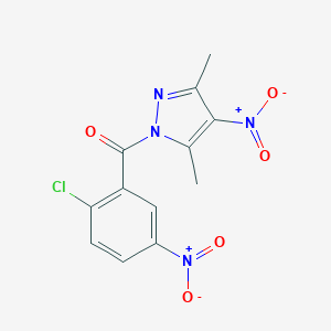 molecular formula C12H9ClN4O5 B331711 1-{2-chloro-5-nitrobenzoyl}-4-nitro-3,5-dimethyl-1H-pyrazole 