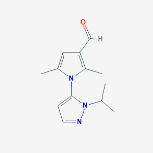 2,5-dimethyl-1-[1-(propan-2-yl)-1H-pyrazol-5-yl]-1H-pyrrole-3-carbaldehyde